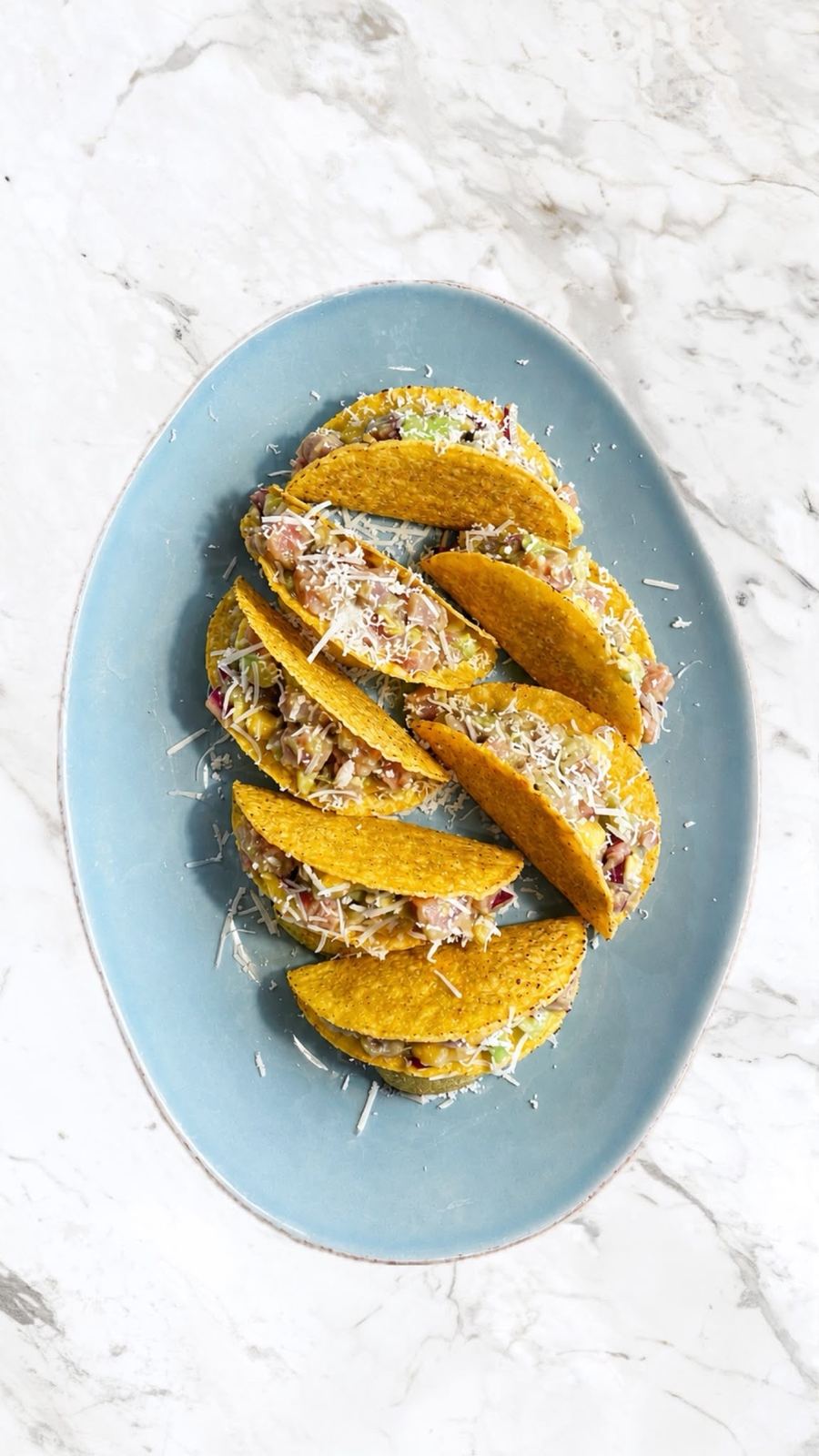 Tacos de ceviche de atum e gengibre